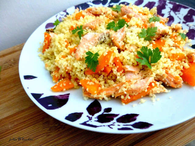 Kuskus z łososiem czyli fit obiad na szybko