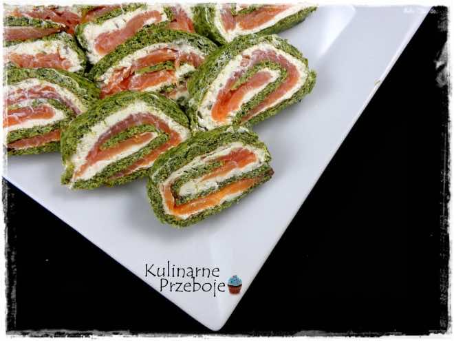 Rolada szpinakowa z wędzonym łososiem