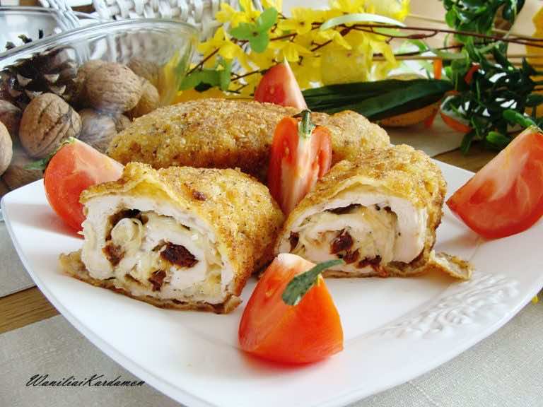 Roladki drobiowe w orzechach laskowych