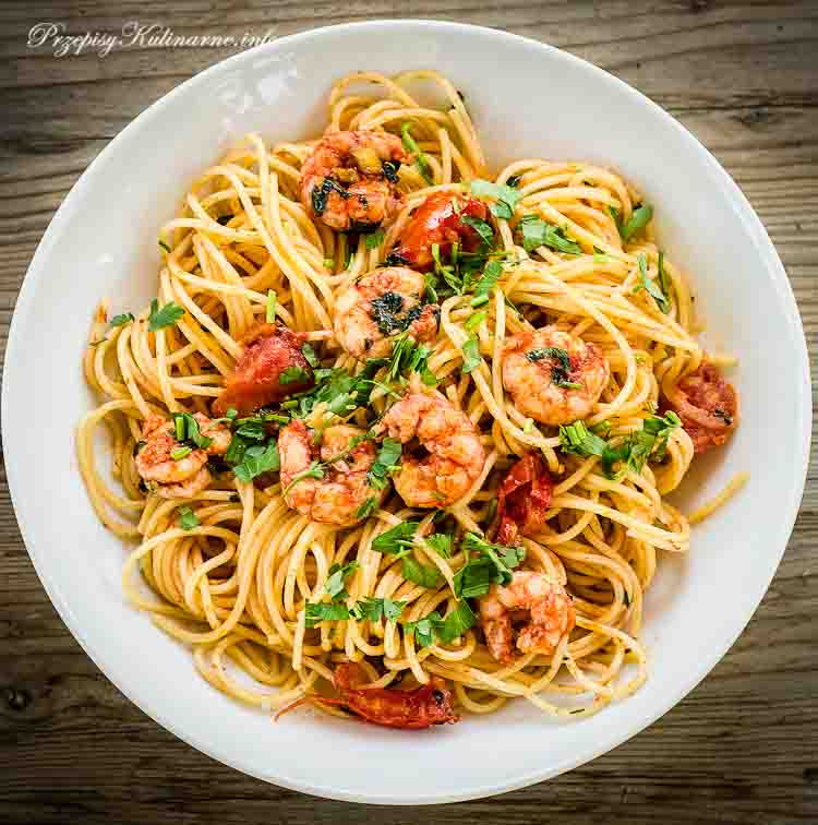 Spaghetti z krewetkami