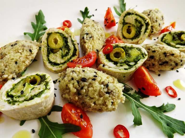 Indyk zrolowany z kuskusem