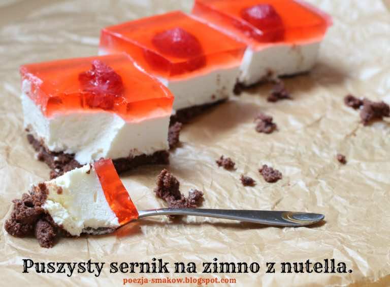 Sernik bez pieczenia, z nutellą.
