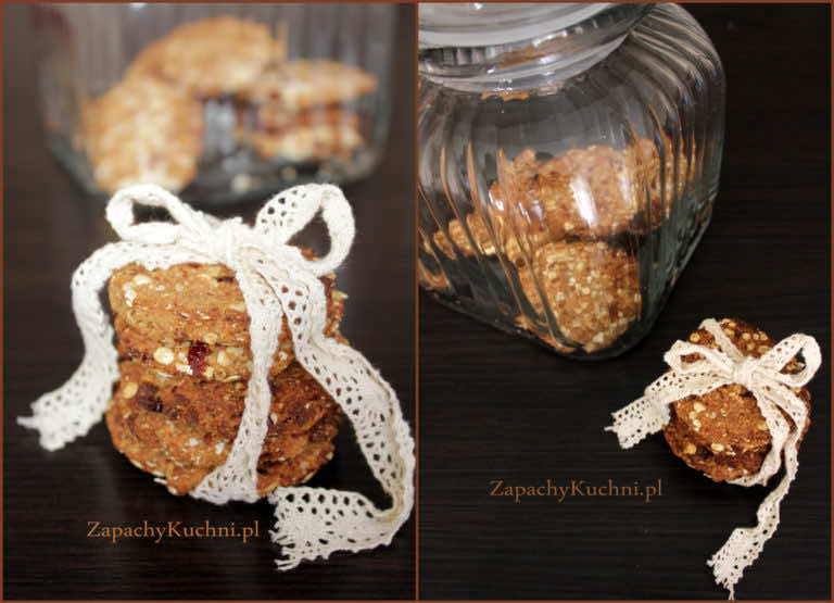 CIASTECZKA OWSIANE Z ŻURAWINĄ (BEZ CUKRU, BEZ JAJEK, BEZ MĄKI)