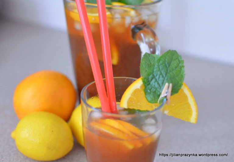 Pomarańczowo – miętowa herbata mrożona