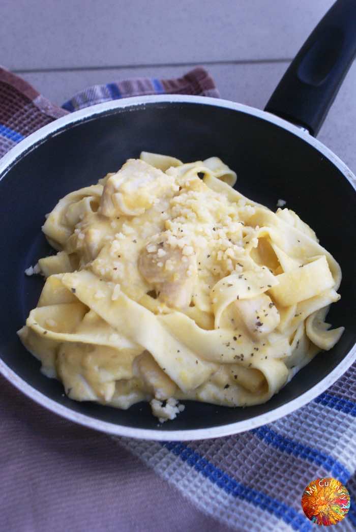 Pappardelle w sosie winno-dyniowym z kurczakiem