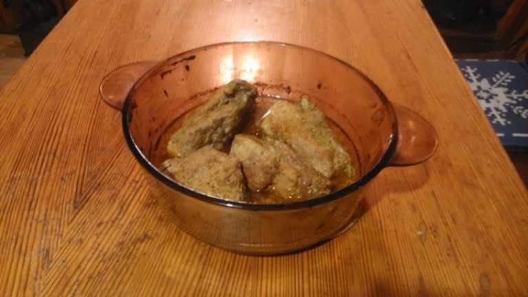 żeberka marynowane ,pieczone