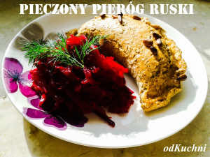 Pieczony pelnoziarnisty pierog ruski