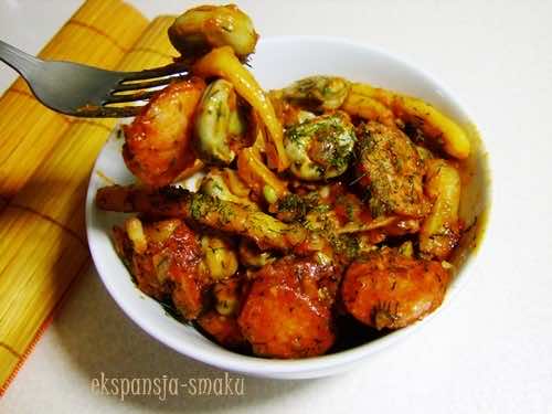 Pyszna potrawka z bobu i kiełbaski