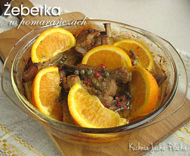 Żeberka w pomarańczach
