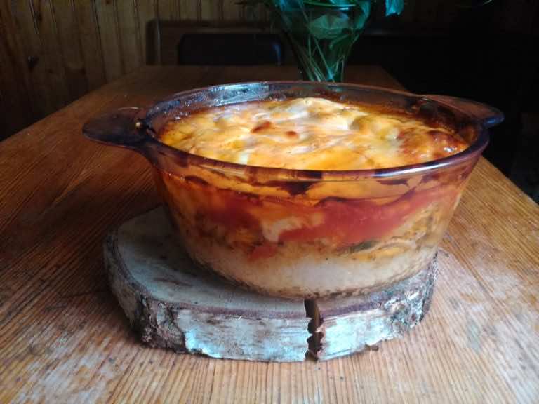 Zapiekanka z ryżem i kurczakiem II