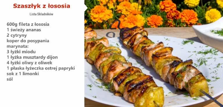Szaszłyki z łososia na grilla