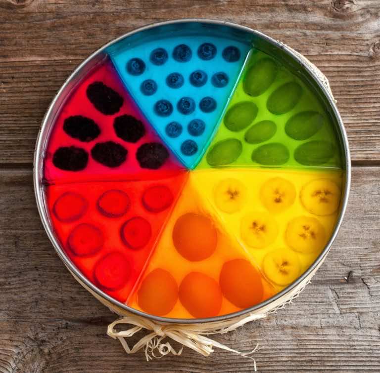 Tęczowy sernik na zimno