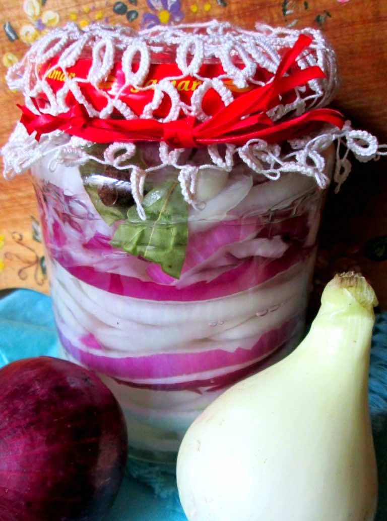 Cebula marynowana w occie do słoików na zimę