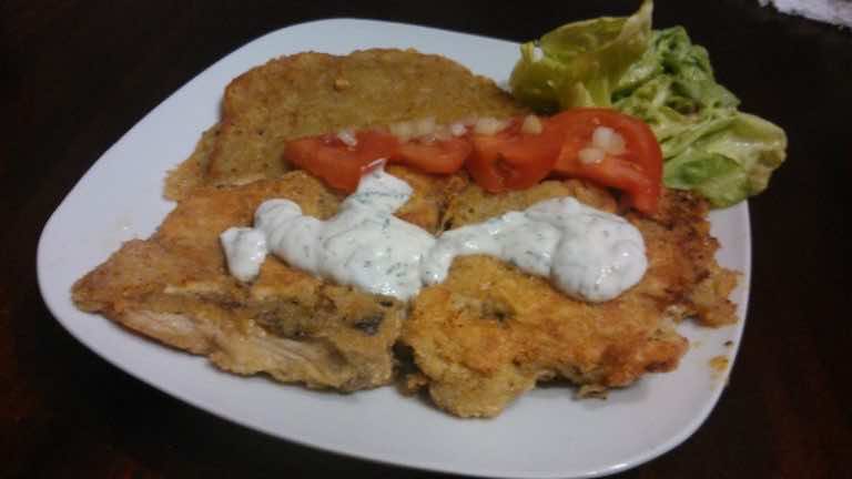 Smażona kania w panierce