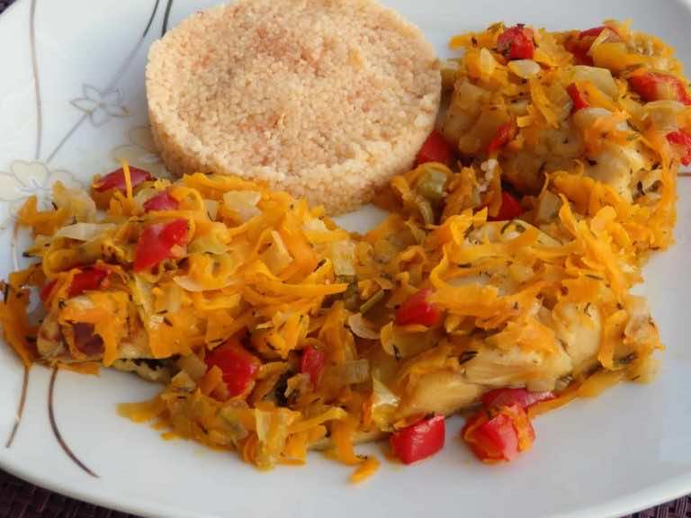 Ryba pieczona z warzywami