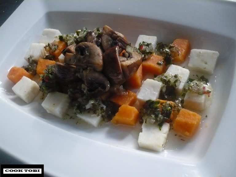 Sałatka z batatem i kozim serem