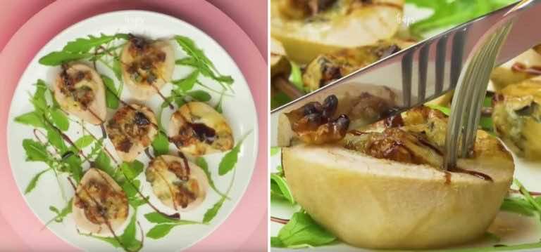 Pomysł na ekstra przekąskę – gruszki zapiekane z niebieskim serem