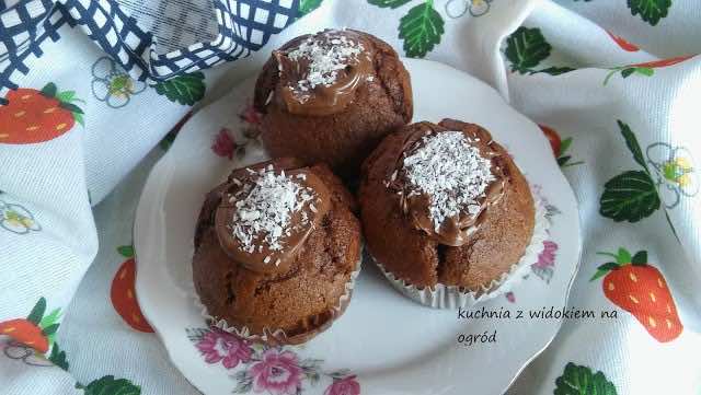 Muffinki czekoladowo kokosowe. Szybkie babeczki bez miksera.