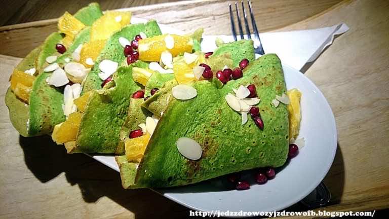 Naleśniki szpinakowe na słodko.