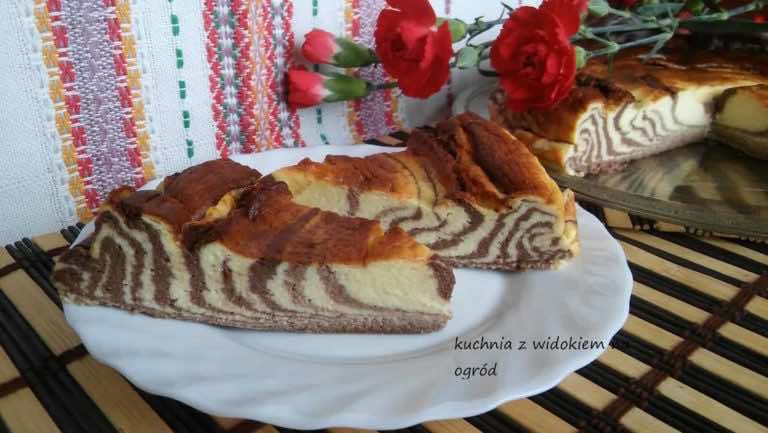 Sernik zebra czekoladowo waniliowy.