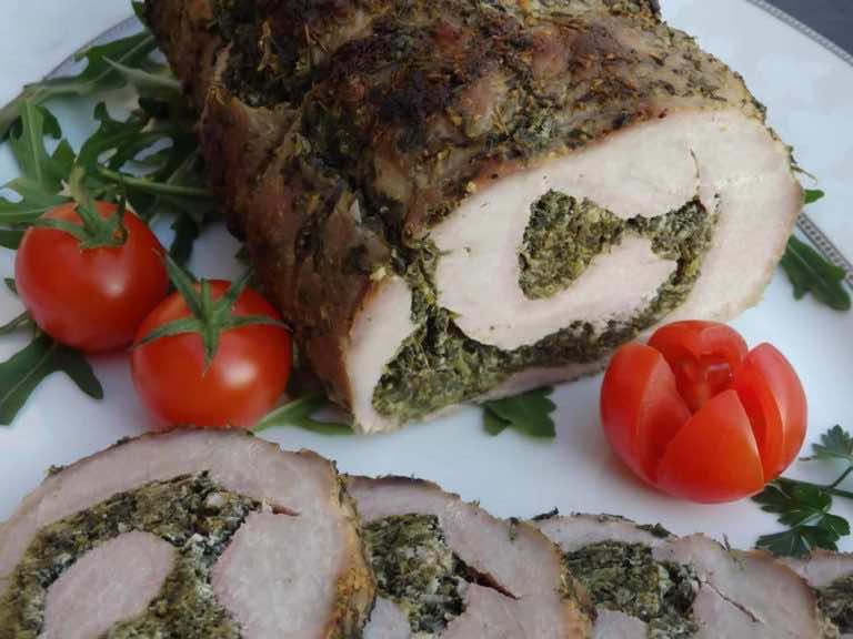 Rolada schabowa ze szpinakiem