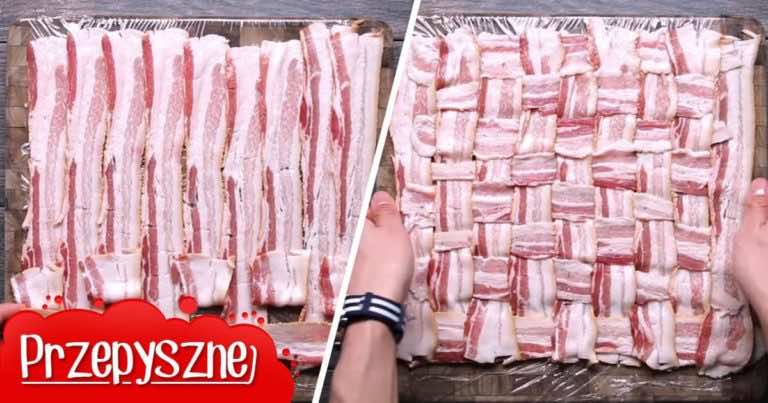 Rozłożyła na folii spożywczej plasterki bekonu i zrobiła z tego genialne danie!