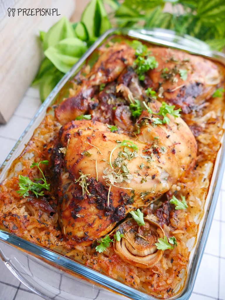 Udka zapiekane na ryżu