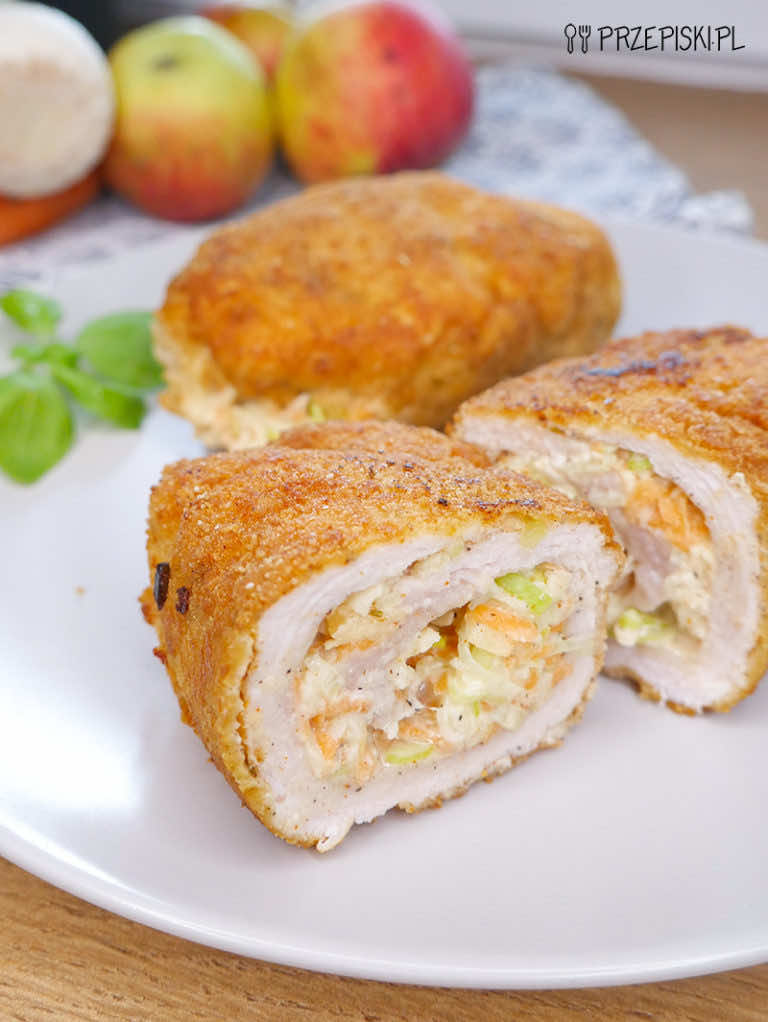 Roladki panierowane z marchewką i jabłkiem