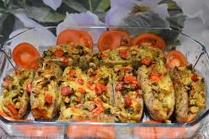 Faszerowana biała kiełbasa