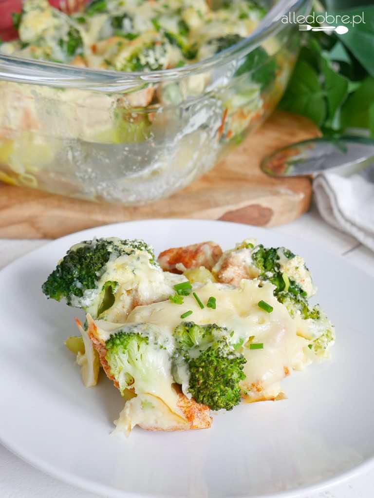 Zapiekanka brokułowa z kurczakiem