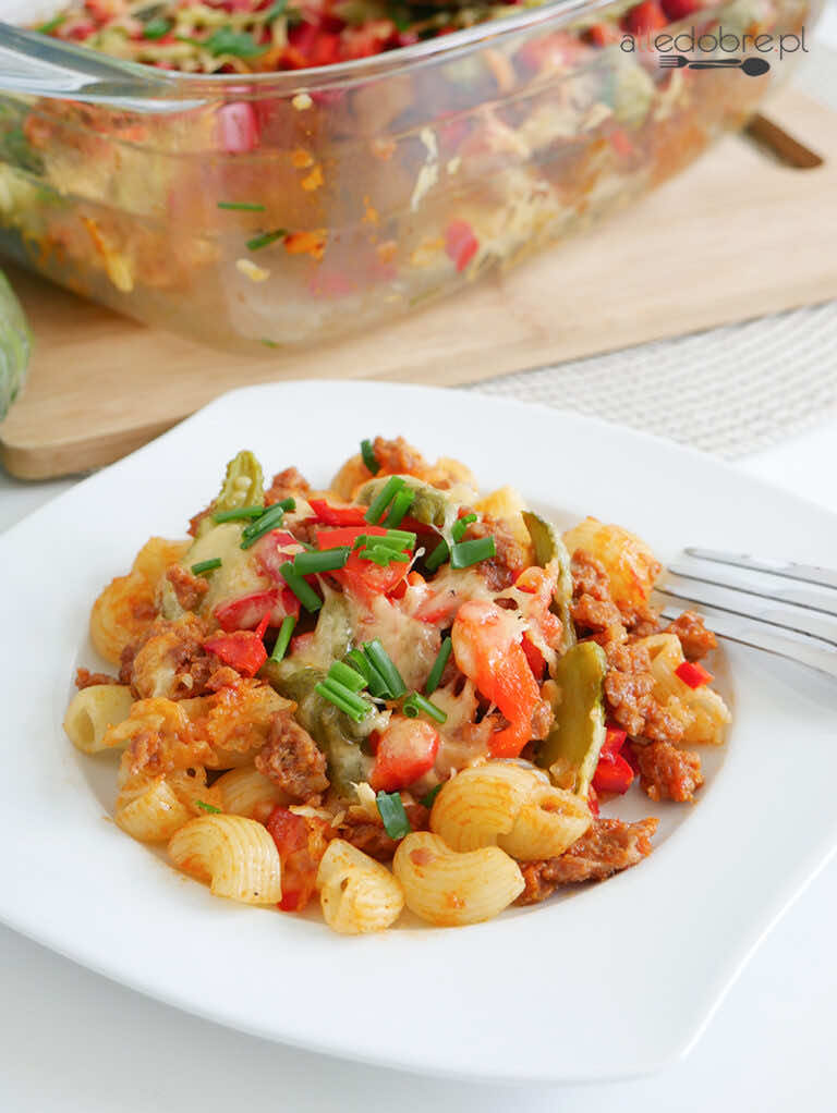 Zapiekanka obiadowa na ostro