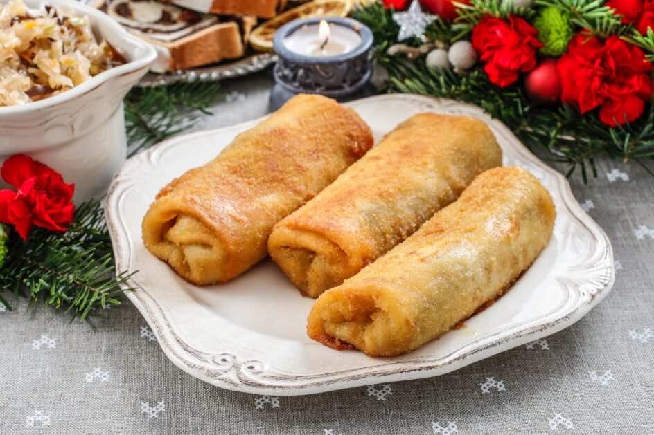 krokiety z kapustą i grzybami