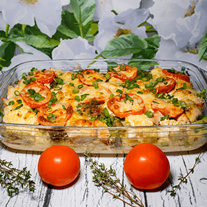 Zapiekane warzywa z kurczakiem