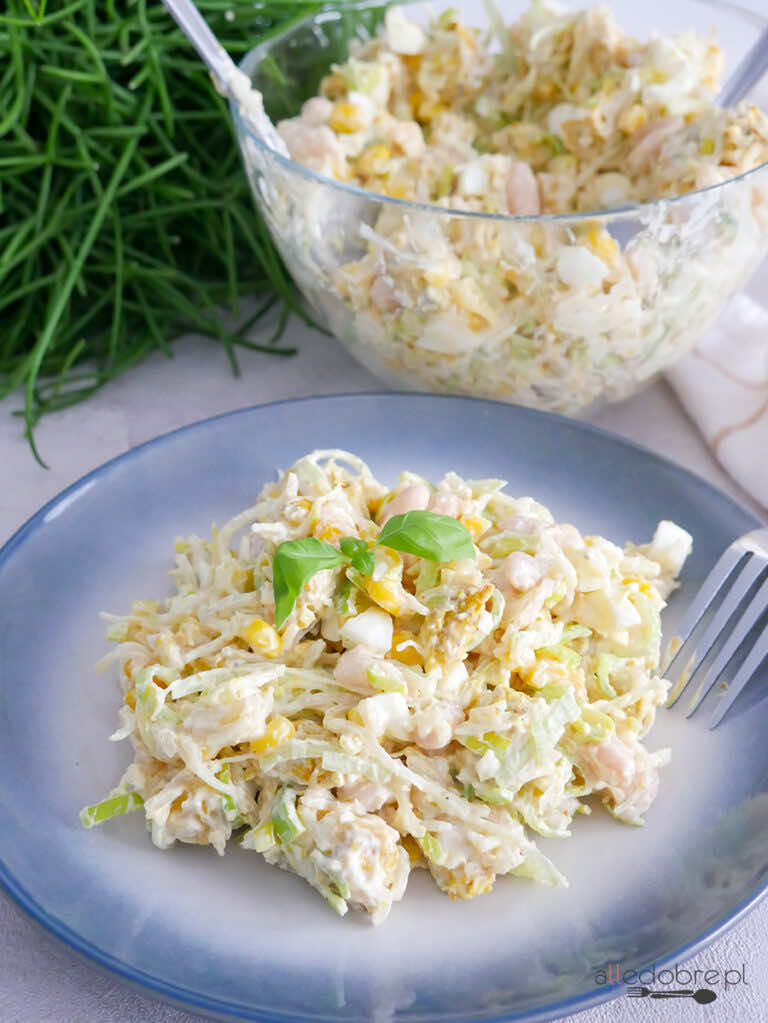 Sałatka z kurczakiem i porem