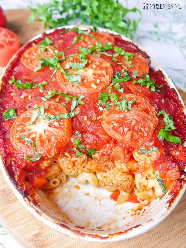 Zapiekanka pomidorowa z kurczakiem