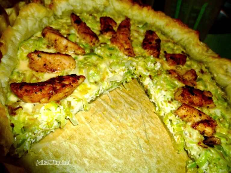 Tarta z porem i kurczakiem