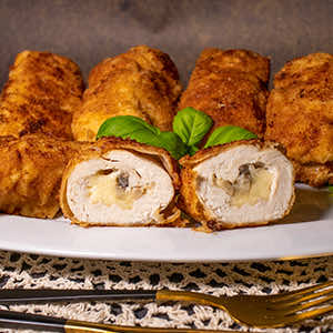 Roladki z masłem i pieczarkami